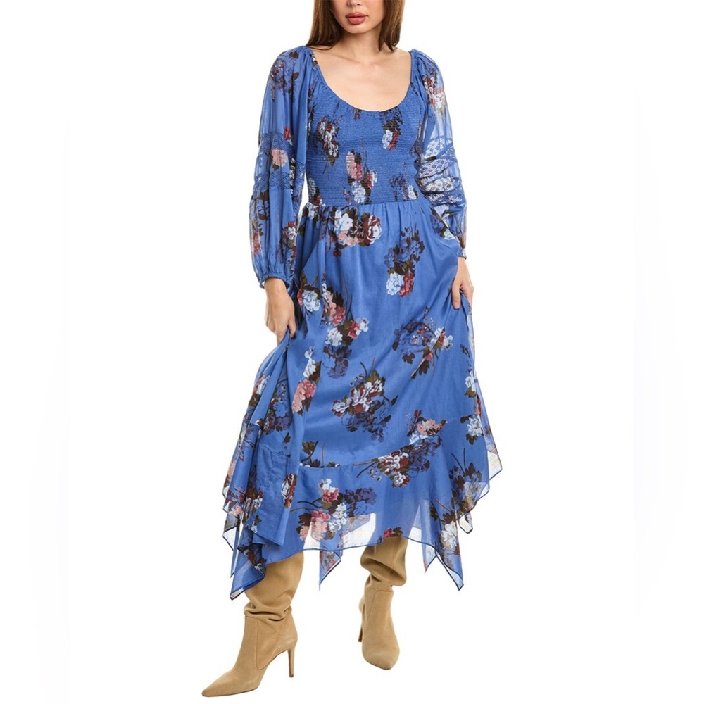 𝓯𝓹 Free People ~ 💙 Morning Glory Maxi Dress in Blue Combo - Picture 10 of 17